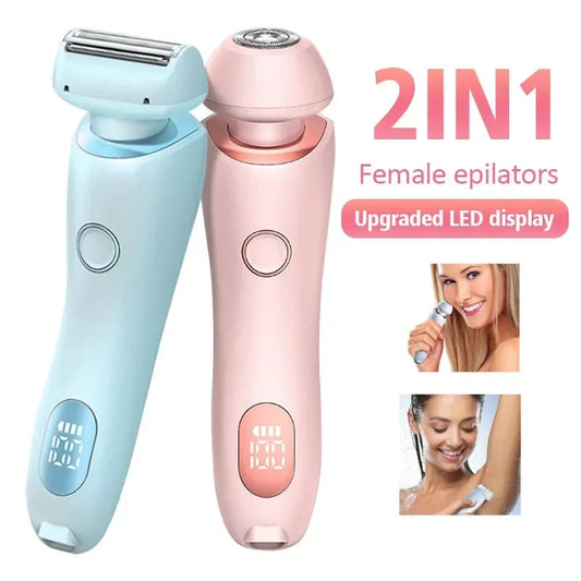 2-in-1 Hair Removal Epilator USB Rechargeable Women’s Body Trimmer